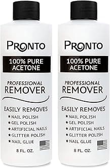 Pronto 100% Acetone Gel Nail Polish Remover - Polish Remover for Nails | Acetone Nail Polish Remover & Acrylic Nail Remover for Removal of Glue & Dip | Acrylic Nail Remover, 8 Fl oz 2 pack