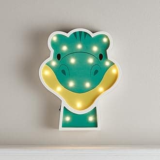 Lights4fun Battery Operated LED Dinosaur Children's Wall Light Kids Bedroom Nursery Decoration with Timer