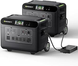 GROWATT Home Battery Backup,120V/240V 7200W AC Output Solar Generator, 2 HELIOS 3600 Portable Power Station with Double Voltage Hub,LiFePo4,Expandable to 36kWh for Home Backup, RVs, Outdoor Camping