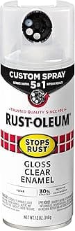 Rust-Oleum 376885 Stops Rust Custom Spray 5-in-1 Spray Paint, 12 oz, Gloss Clear