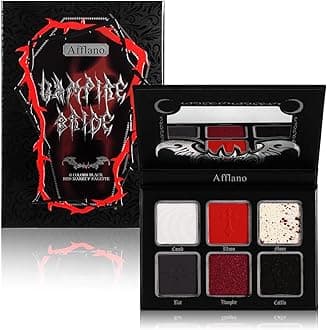 Red Black Eyeshadow Goth Makeup Palette, Vampire Blood Red Halloween Makeup Palette, Burgundy Dark Smokey Eye Shadow Palette Pigmented, Smoky Eyes Black Red Eyeshadow Costume Clown SFX Makeup