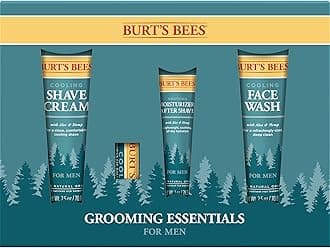Burt's Bees Gifts Ideas - Grooming Essentials Kit, 4 Products for Men - Cooling Face Wash, Shave Cream, Soothing Moisturizer After Shave & Original Beeswax Lip Balm