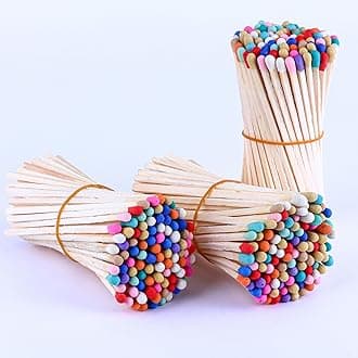 100Pcs 3'' Decorative Rainbow Matches, Premium Fancy Long Wooden Safety Matches for Candles, Long Wooden Matchsticks for Home Décor, Safety Matches for Lighting Candles with Match Striker