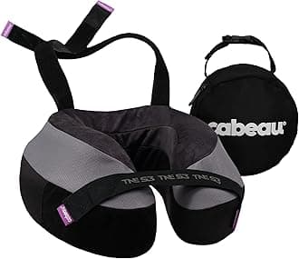 Travel Neck Pillows for Airplanes – The Neck’s Evolution, TNE S3 – Supportive Memory Foam Design for Long Haul Flights – Attachable Seat Straps and 360° Support (Berlin Grey)