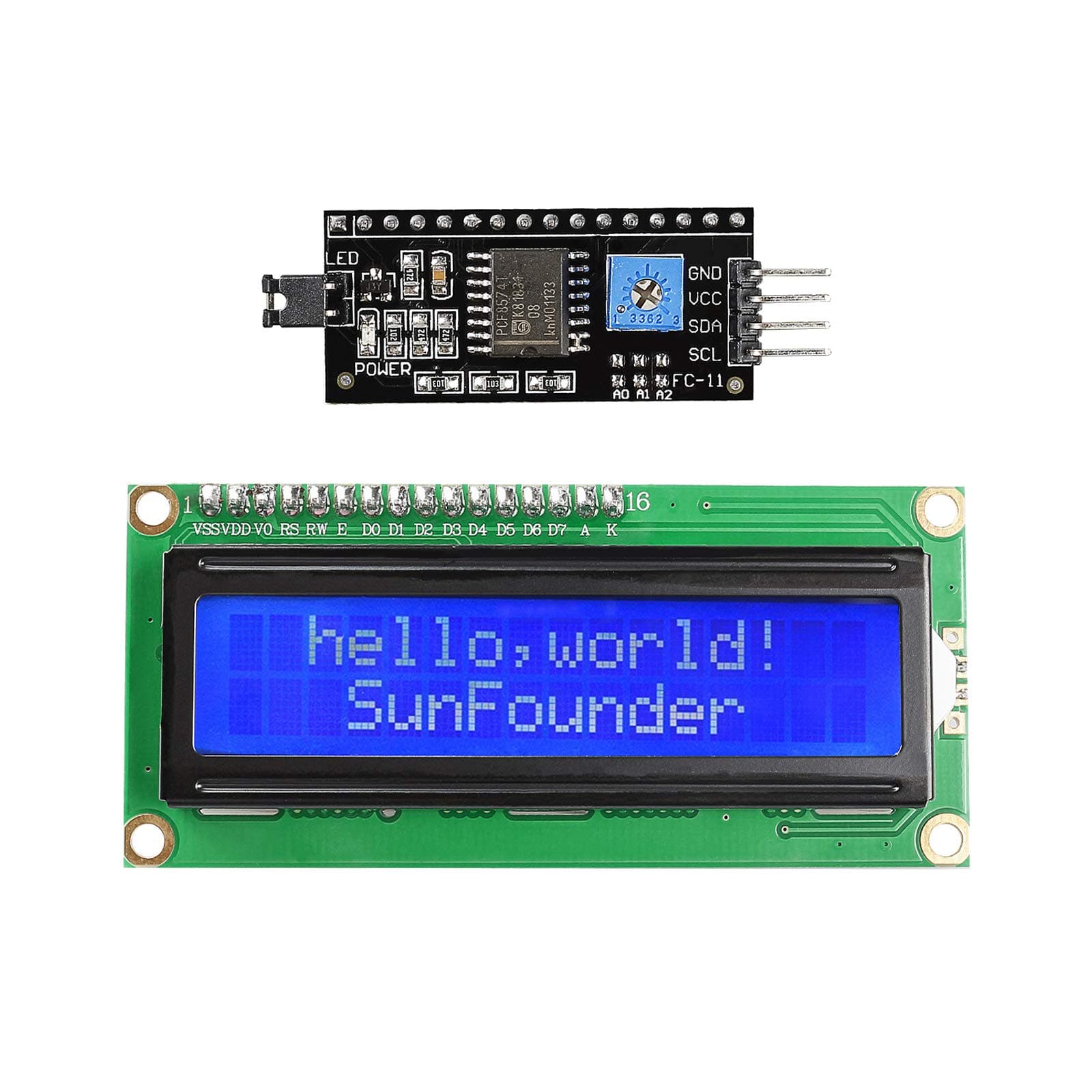 IIC/I2C/TWI LCD1602 Display Module Compatible with Arduino and Raspberry Pi