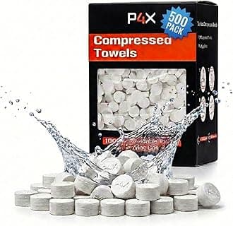 Compressed Towel Tablets - 100% Bamboo Camping Toilet Paper Tablets, Great for Hiking, Travel and Backpacking - Disposable Washcloths, Body Wipes, Paper Towel Coin Tissue - 100/250/500 Pack