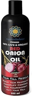 Red Onion Hair Oil For Hair Regrowth & Hair Fall with Black Seed Onion Oil, Pure Argan Oil, Sandalwood Oil, Rose Oil - Organic- Intensive Hair Fall Dandruff Treatment- 200 Ml 6.7 fl oz