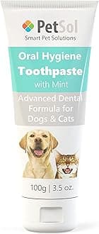 Toothpaste for Dogs & Cats (100g) Improve Gum, Tooth Health & Oral Hygiene. Freshen Dog Breath Remove & Reduce Plaque. Fresh Breath Dental Care Teeth Cleaning Tartar & Plaque Remover (Mint)