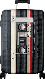 Slohif Black Medium Suitcase Cover - TSA Approved Protector, Carry On Luggage Sleeve, 18-30 Inch, Black Tape S