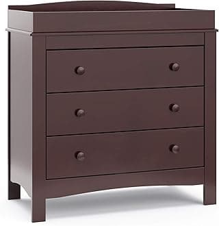 Graco Noah 3 Drawer Changing Table Dresser (Espresso) – GREENGUARD Gold Certified, Includes Interlocking Drawer System