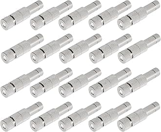20pcs Brass Mister Nozzles, 6mm Misting Nozzles for Outdoor Cooling System, Landscaping, Air Humidification, Greenhouse Irrigation (with Filter, 0.006"/0.15mm Orifice)