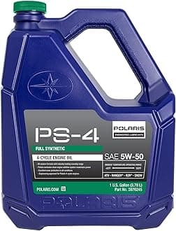 PolarisPS4 All-Season 4 Cycle 5W50 Full Synthetic Motor Oil for Specific RANGER, GENERAL, RZR, Sportsman, Scrambler Models With 4 Stroke Engine, PS-4 Oil for UTV SxS ATV, 1 Gallon, Qty 1-2876245