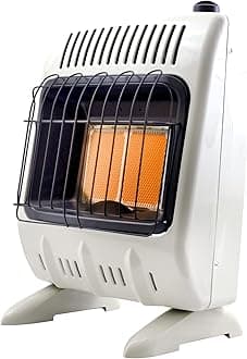 Mr. Heater MHVFRD10NG 10,000 BTU Vent-Free Radiant Natural Gas Heater For Office, Home, Garage, Patio, Sunroom & Cabin - White