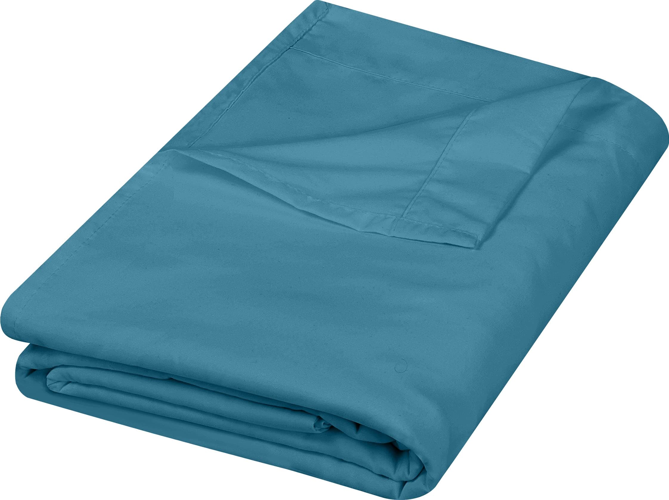 Flat Sheet - 1 Pack (Queen, Denim Blue) - Soft Brushed Microfiber Fabric - Shrinkage & Fade Resistant Top Sheet - Easy Care Bed Sheet