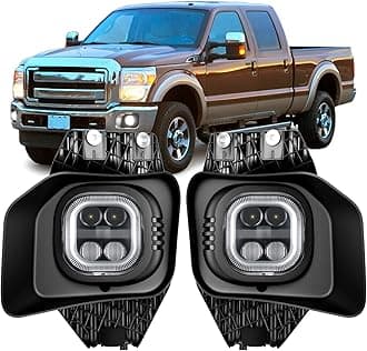 Nilight LED Fog Light Assembly Compatible with 2011 2012 2013 2014 2015 2016 Ford F250 F350 F450 F550 with Daytime Running Lights Driving Lamp Plug and Play Driver side and Passenger Side