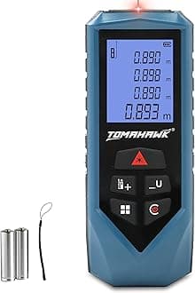 TOMAHAWK Laser Distance Meter Measurer 131Ft/40M with Area, Volume and Pythagoras Measurement - Water and Dust Resistant Laser Measuring Device (80m Laser Meter)