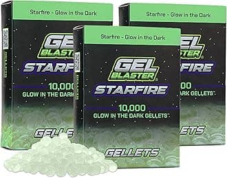 Gel Blaster Starfire Gellets - Official Refill Ammo for Starfire Gel Blasters - Glow-in-The-Dark UV Activated Tracer Night Rounds - Increased Blasting Performance & Accuracy (30,000) - Ages 14+