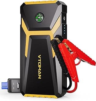 V6 Pro Jump Starter, 2000A Car Battery Jumper Starter Portable for 7L Gas/5L Diesel Engines, Jump Box,12V Auto Jump Start Battery Pack, Lithium Booster Pack, Portable Charger and Jumper Cables