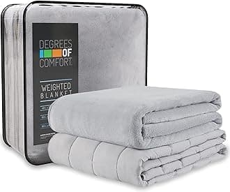 Degrees of Comfort Weighted Blanket w/ 2 Duvet Covers for Hot & Cold Sleepers|Advanced Nano-Ceramic Beads Deliver Durability & Silky Comfort (60x80 18lbs, Grey)