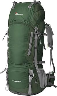 MOUNTAINTOP Hiking Backpack 80L Waterproof Mountaineering Backpack Large Camping Trekking Rucksack Multifunctional Climbing with Rain Cover