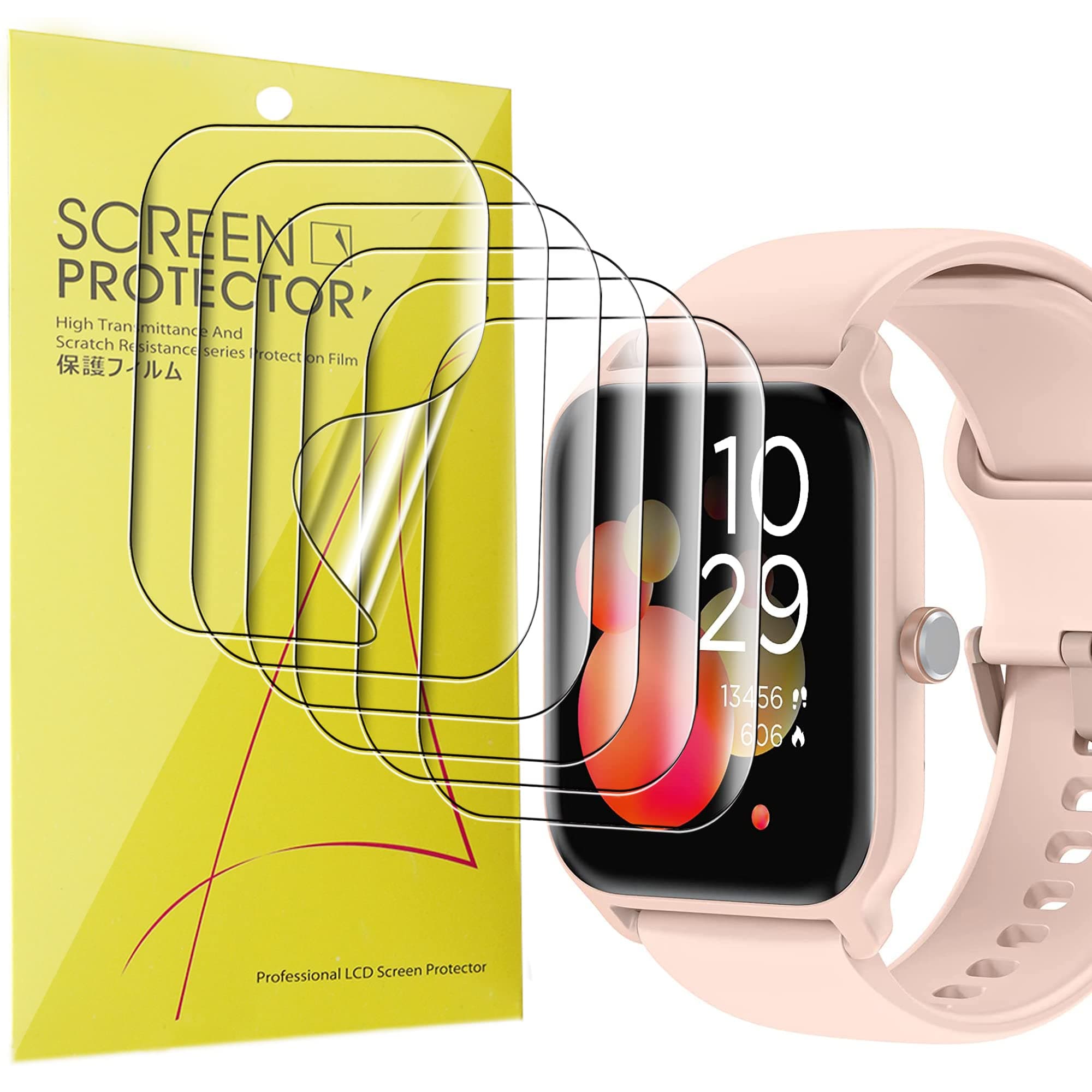 for TOOBUR Smart Watch Screen Protector, [6 Pack] Full Coverage TPU Clear Film Compatible with TOOBUR IDW13 1.8" Smart Watch/VRPEFIT IDW13 Watch/Konitee IDW13 1.8" Smart Watch/Gydom IDW13 1.8 (6 pack)