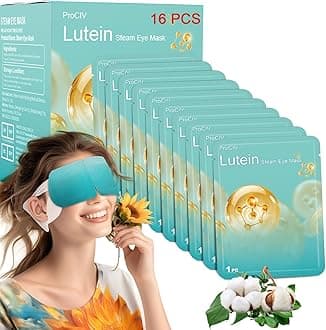 16 Packs Steam Eye Mask Lutein, Heated Eye Masks Bluebell Scent Relaxing Gifts for Women Soothing Eye Fatigue Hot Sleep Mask, Warm Eye Compress for Dry Eyes, Disposable Eye Mask for Travel Essentials