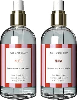 Muse Apothecary Room Ritual - Aromatic and Relaxing Room Mist, 8 oz, Infused with Natural Essential Oils - Great Valentine's Day Gift - Mandarin Rosè + Pink Pomelo, 2 Pack