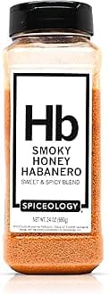 Spiceology - Smoky Honey Habanero - Sweet & Spicy BBQ Rub for Smoking or Grilling - Use On: Chicken, Wings, Pork, Steak, Nuts, Butter, Bacon, or Burgers - 24 oz