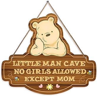 Winnie Baby Stuff-the Pooh Decoration-Pooh Nursery Decor-Little Men Room Deor-Boy's Bedroom Decor-Winnie Wall Decor,Girl Cave Sign-Decoration Hanging for Kids Room & Door