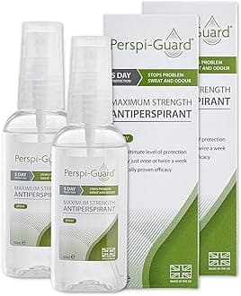 Maximum Strength Antiperspirant Spray 50 ml, 2-Pack, Strong Deodorant for Excessive Sweating & Hyperhidrosis, Anti Sweat Spray, Unscented