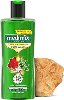 Medimix Ayurvedic Bodywash 18 Herbs & Natural Oils For Healthy & Refreshed Skin | Shower Gel For soft, nourished & glowing skin | Herbal | Paraben-free & Sulphate-free 250ml+50ml Extra
