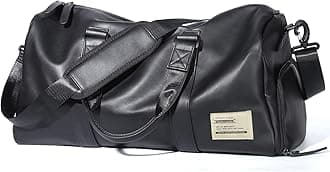 Sports Gym Tote Bag for Men & Women - Travel Duffel with Shoes Compartment & Wet Pocket, Shoulder Weekender Overnight Bag, Black