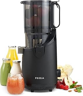 – f2500 Self-Feeding Juicer Machine - Premium Whole Fruit Masticating Slow Juicer - 135mm Feeding Chute, 250W - Cold Press Juice & Nut Milk Extraction - Full-Size - Matte Black [Energy Class A++]