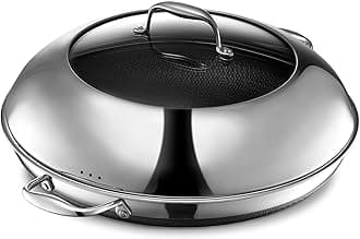 35 cm Frying Pan and Lid with Stay-Cool Handles, Hybrid Stainless Steel PFOA-Free Non-Stick Surface, Works with Induction, Ceramic, Electric, and Gas Cooktops