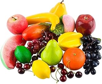 Toopify 20 Pcs Artificial Fruits Pack, Fake Fruits for Home Decor, Simulation Fruit Set, Party Chirstmas Decortion