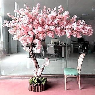 CHRISK Cherry Tree, Artificial Cherry Blossom Tree, Light Pink Artificial Plant, Handmade, for Wedding Event Indoor Outdoor Party(Size : 2.5X2.2M/8.2X7.2Ft)