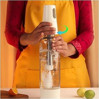 InstaCuppa Portable Soda Maker, Perfect for Busy Moms to Make Lemon Flavored Soda, Jaljeera, Sparkling Water, Mocktails, Fruit Spritzers in Just 30 Seconds Anywhere, Fizz Maker with 2 Lids