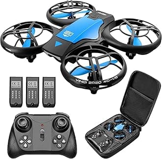 4DRC Mini Drone Flying Toy for Kids Hand Operated RC Quadcopter with 3 Batteries Longer Flight Time, Altitude Hold, Headless Mode, Throwing GO, 3D Flip and 3 Speed Modes Aeroplane for Beginners, Blue