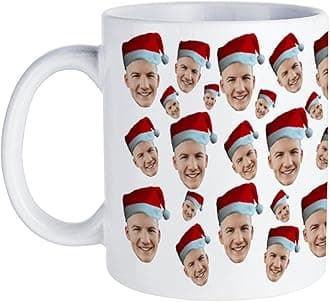 CMLONGQIA Custom Mug with Facw Personalised Coffee Mug 11Oz Double Side Customised Funny Present for Christmas Face Mug