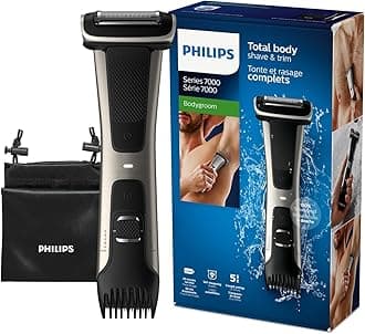 Philips Bodygroom BG7025/13 | Showerproof Groin & Body Trimmer | Body Shaver, 5-Length Adjustable Comb | 80min Cordless, Skin Protection