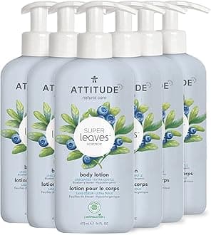 AttitudeBody Lotion, EWG Verified Moisturizer, Vegan Skin Care Products, Non-Greasy, Hydrating for Dry Skin, Cruelty Free, Extra Gentle, Unscented, 16 Fl Oz (Pack of 6)