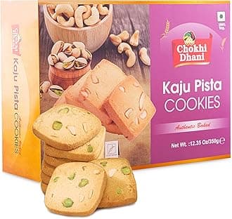 Kaju Pista Cookies | Premium Cashew & Pistachio Biscuits | Crispy, Buttery Indian Cookies | Eggless, Handmade Bakery-Style Snack | Pack of 1, 350 gm