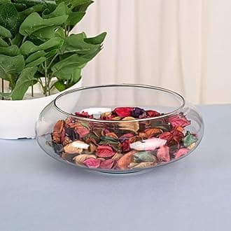 Urli Bowl-Splendid Glass Spring Bowl for Home Decoration Table Centerpiece, Floral Arrangements, and Floating Candles (Clear, 8 Inch)