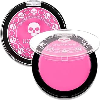 Pink Face Body Paint Makeup Foundation, Professional Waterproof Cream Greasepaint, Non-Toxic Face Painting Kit for Halloween Makeup, Sugar Skull SFX Cosplay, Special Effects Costume & Parties