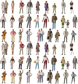 60pcs O Gauge Painted Figures P4310-60-NUS Model Trains Passengers 30 Different Poses People Model Railway for Miniature Scenes