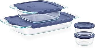 Pyrex Easy Grab Glass Bakeware and Food Storage Set (8-Piece, BPA-Free)