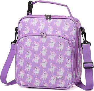 VASCHYCute Children's Insulated Lunch Bag, 5.5 L Waterproof Lightweight Lunch Bag with Front Pocket and Removable Shoulder Strap Unicorn
