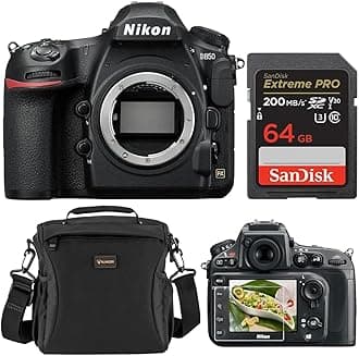 D850 DSLR Camera, Bundle with 64GB Memory Card, Slinger Shoulder Bag, Screen Protector Nikon 1 Year Warranty