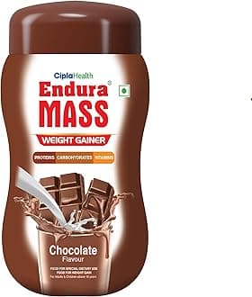 Endura Mass Weight Gainer Powder 500 G Chocolate Flavour|Unique Blend Of 3 Sources Of Protein,Carbs,Vitamins & Essential Minerals|For Children Above 10 Years,Men,Women & Athletes,1 Count,16 Servings