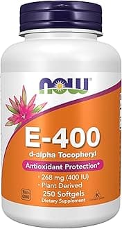 NOW Supplements, Vitamin E-400 IU, D-Alpha Tocopheryl, Antioxidant Protection*, 250 Softgels